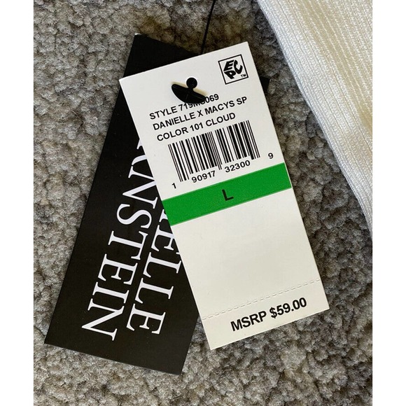 Danielle Bernstein Womens L Sweater White Cardigan Crop Knit NWT P1 - Picture 7 of 10